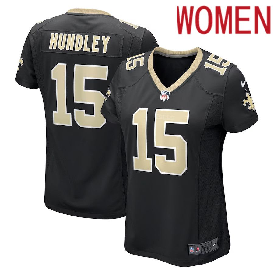 Women New Orleans Saints 15 Brett Hundley Nike Black Game Player NFL Jersey